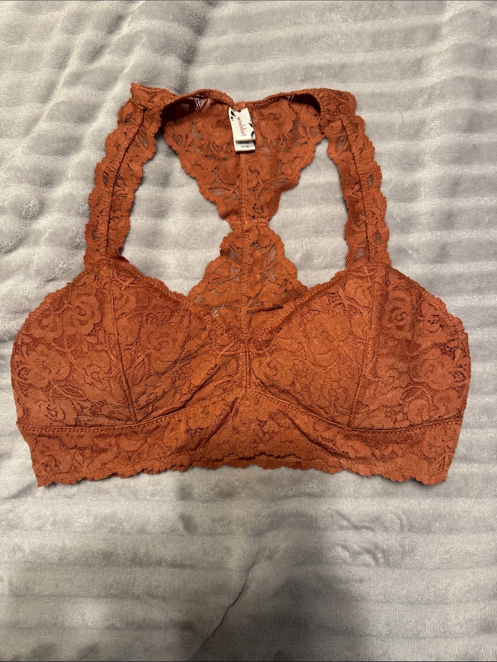 Wishlist Lace Racerback Bralette in Rusty Orange